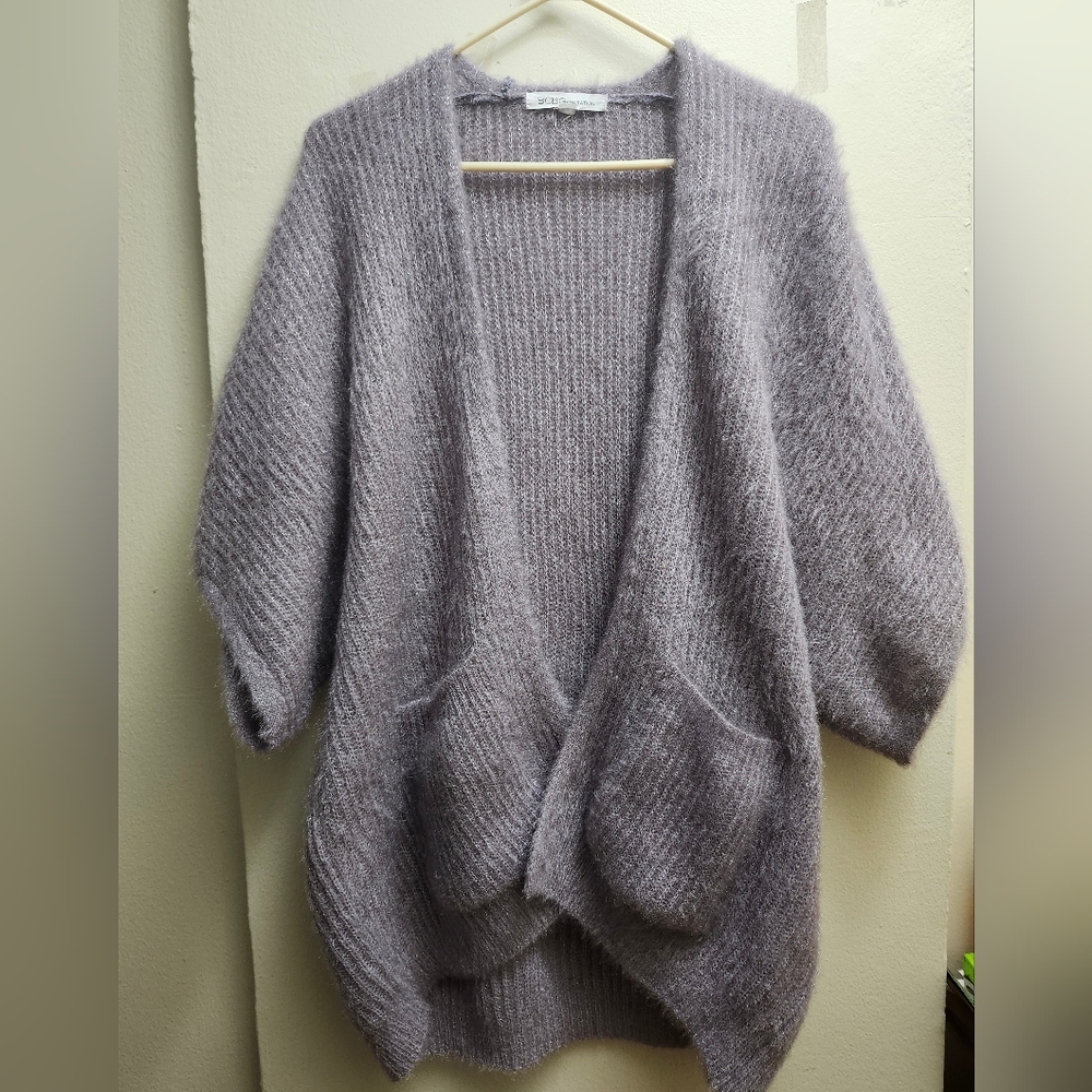 BCBGeneration Mauve Open-Front Cardigan Liliac Color With Mettalic